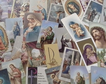 Random Lot Vintage Holy Cards  set of 15, 25, 40  Jesus, Mary, the Saints