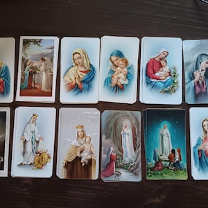 Vintage set of 24 Blessed Mother Mary Assorted  Holy Cards Prayer Cards Italy