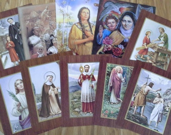 Vintage Assortment Set of 3,5,8 or 10 Saints Prints Catholic and Home School Resource