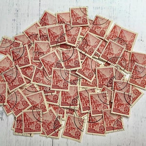Vintage Cancelled DDR “Berlin*Stalinalee” 100 Piece Red and Pink Stamp Pack