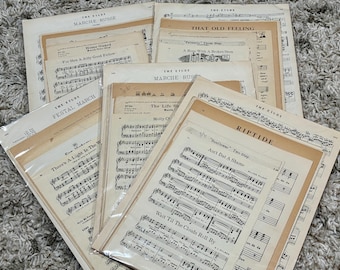 Vintage Music Sheet Ephemera Pack • 20 Antique Pages for Collage