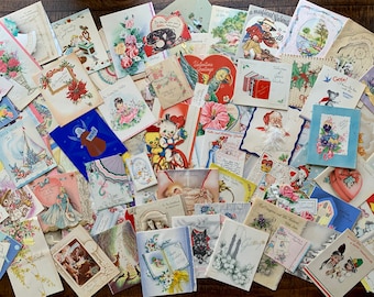 Mid-Century Greeting Cards 10-Piece Pack • Authentic Vintage Ephemera
