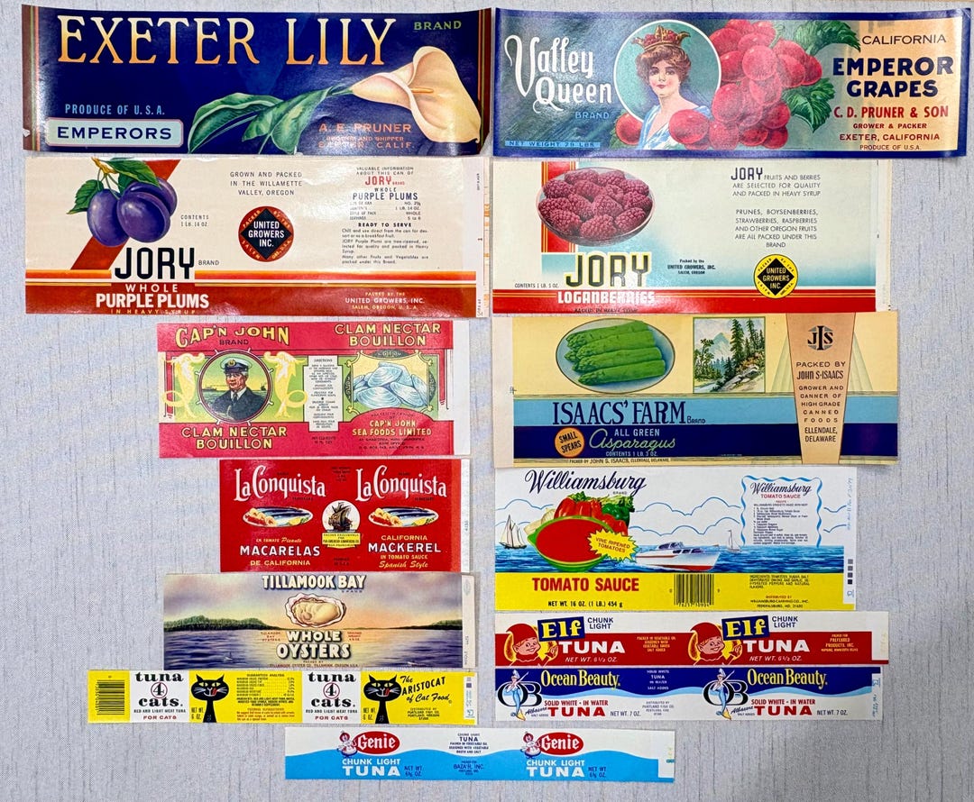 Vintage Food & Produce Crate Labels • 13 Piece Paper Ephemera Set ...