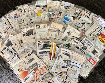Vintage Ad Ephemera Pack • 45+ Piece Collage Kit