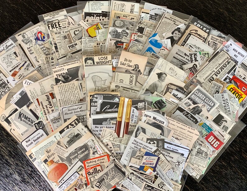 Vintage Themed 45 Piece Magazine Cuts Small Grab Bag Pack image 0