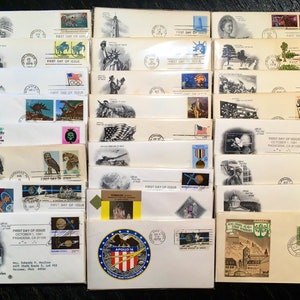 Vintage Used First Day Covers and Issues 10 Piece Grab Bag Vintage Stamps phillately Junk Journal decoupage collage crafting pack