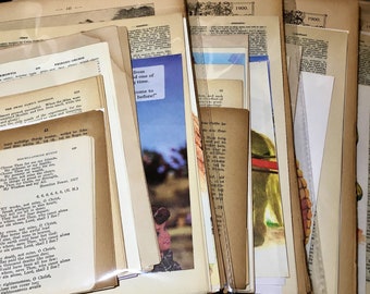 Vintage Book Page Ephemera Pack 65 Pc • Junk Journal, Collage & Mixed Media Paper Supplies