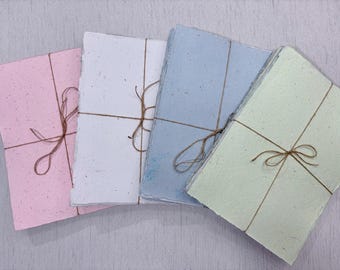 Handmade Deckle Edge Paper Pack • Eco-Friendly Fibers, 9x12