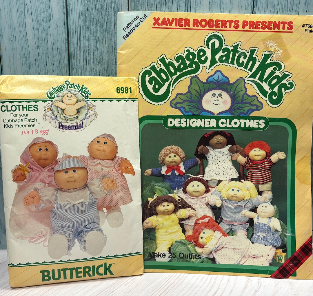 1985 Vintage Cabbage Patch Kids Clothing Pattern Book, Butterick Sewing ...