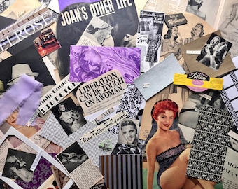 Junk Journal 50+ Pc. Hollywood, Fashion & Glamour Themed Ephemera Kit