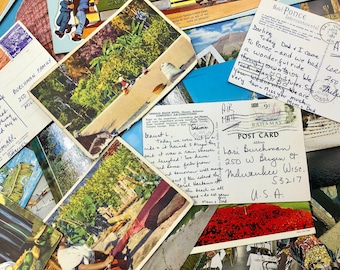 24 Vintage Postcard Junk Journal Ephemera Grab Bag Pack