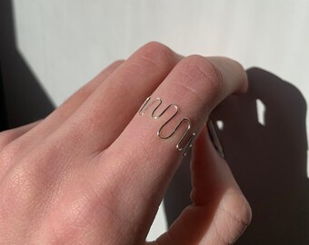 Squiggle Wire Statement Ring