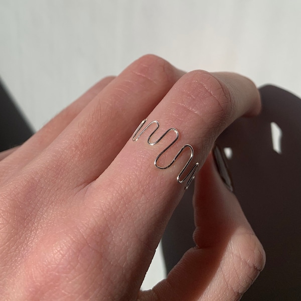 Squiggle Wire Statement Ring