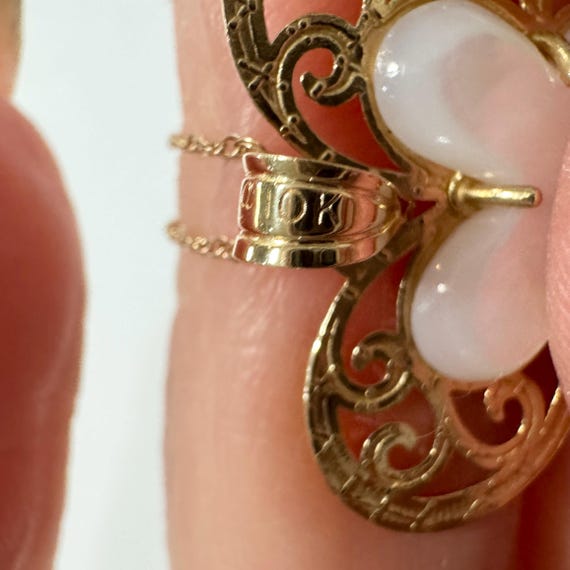 Estate Michael Anthony Solid 10k Yellow Gold Moth… - image 5