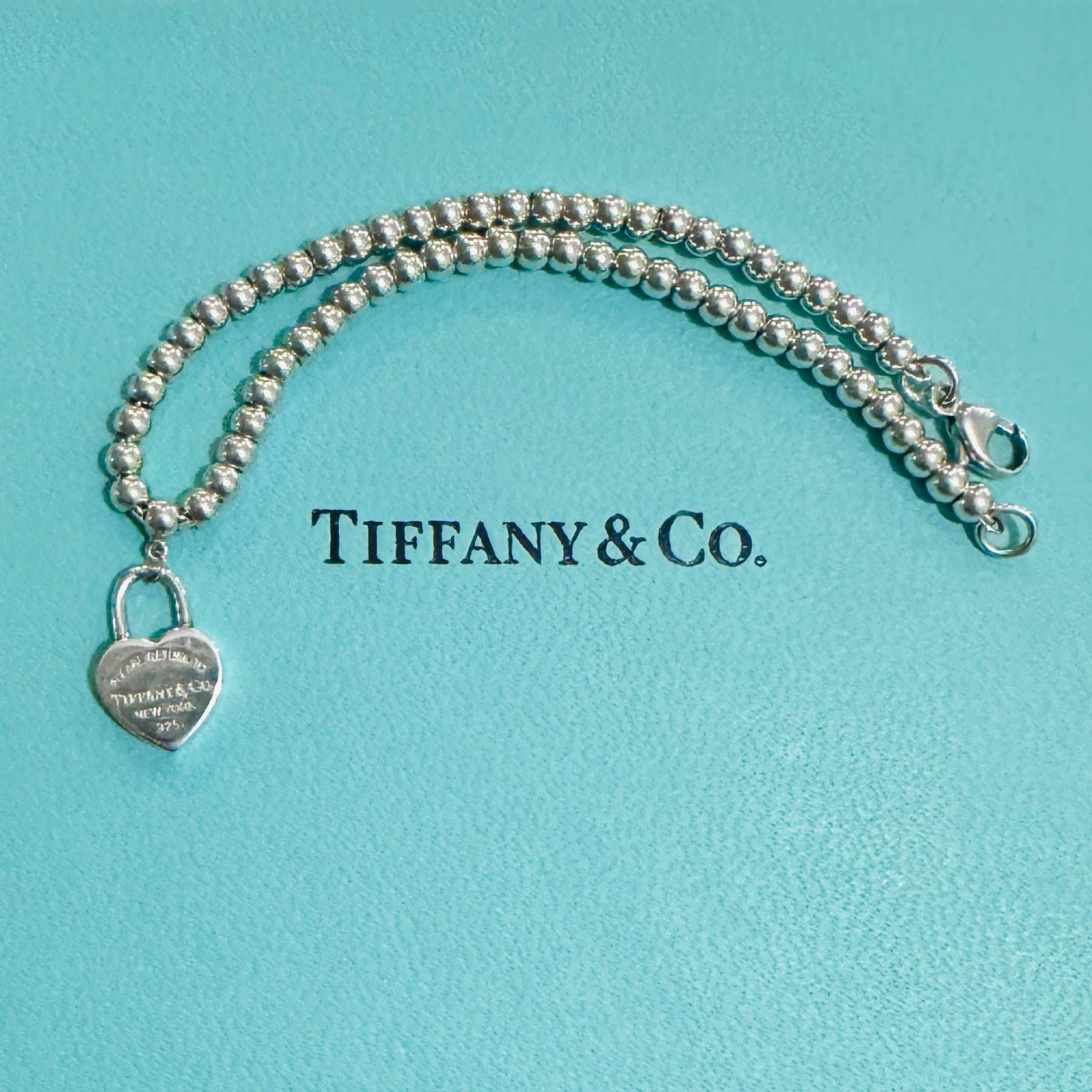 Authentic Tiffany & Co. Mini Return to Tiffany Heart Padlock Charm