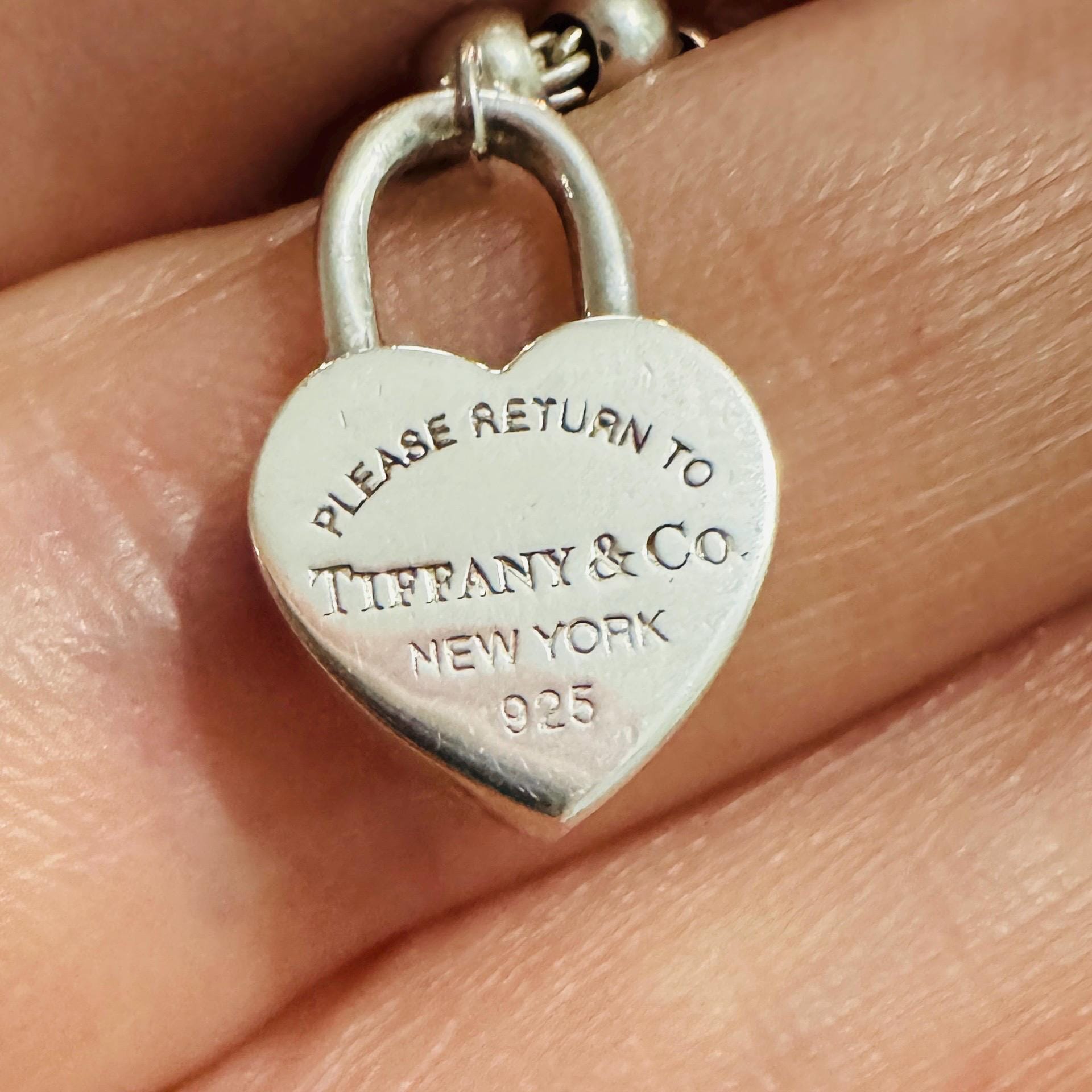 Authentic Tiffany & Co. Mini Return to Tiffany Heart Padlock Charm