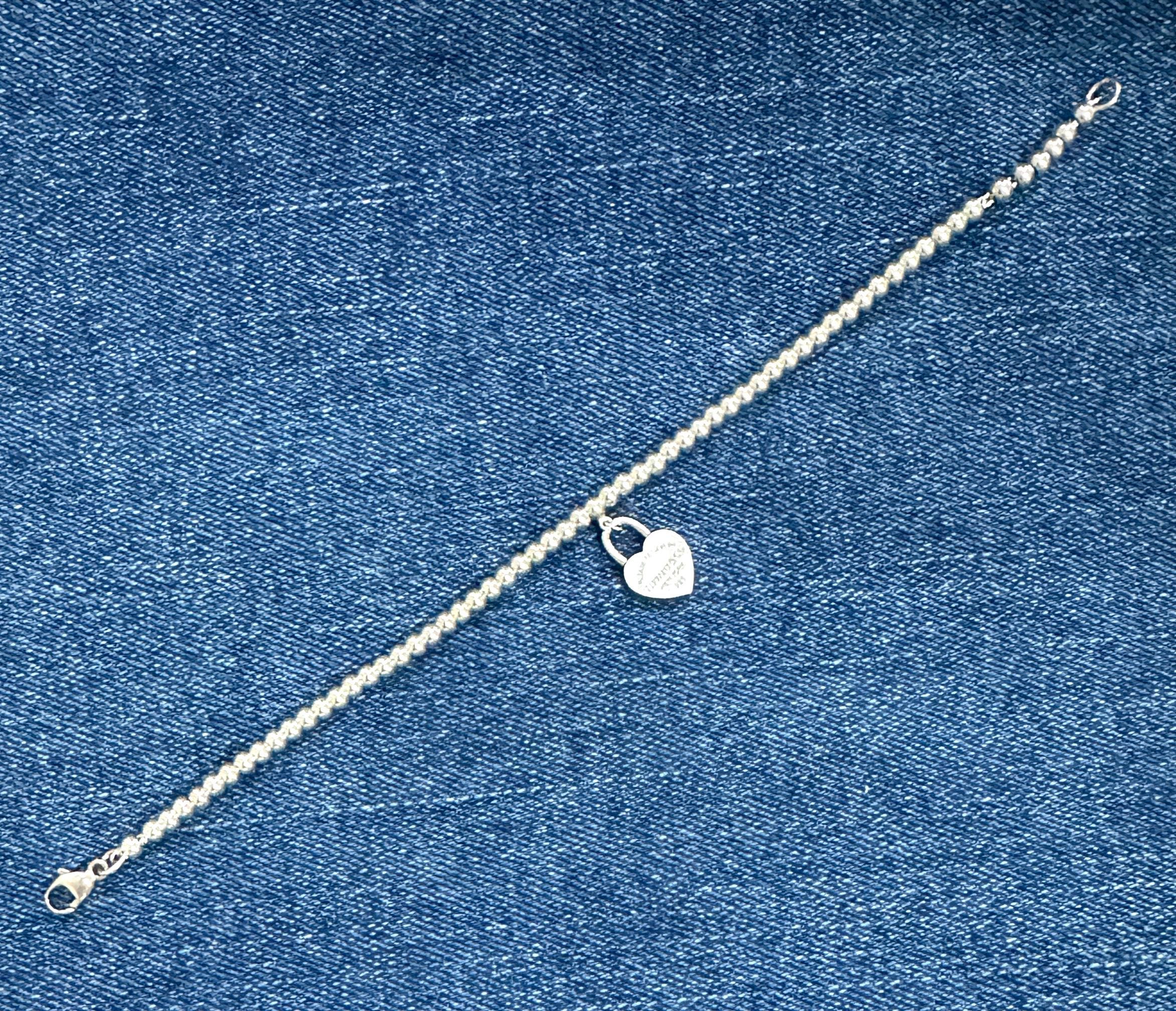 Authentic Tiffany & Co. Mini Return to Tiffany Heart Padlock Charm