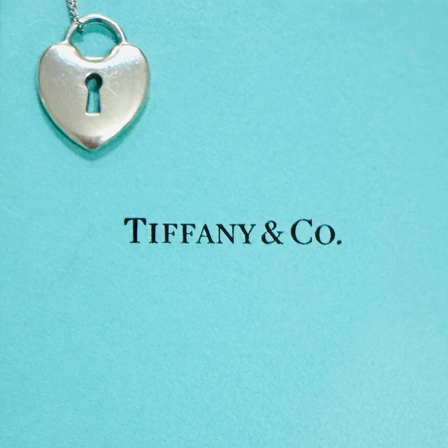 Authentic Retired Tiffany & Co. Rare Heart Padlock Open Keyhole