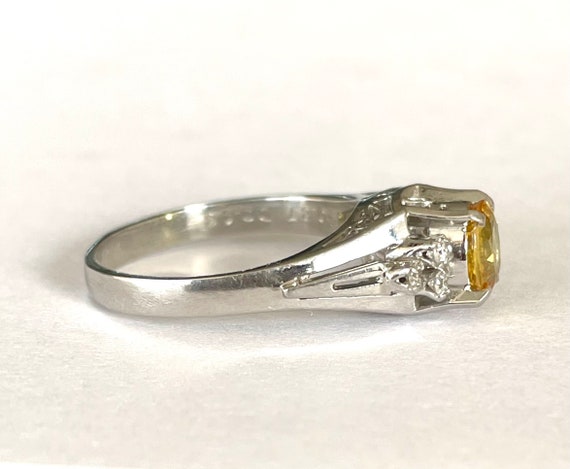 Vintage Natural Canary Yellow Sapphire Solid PT90… - image 7