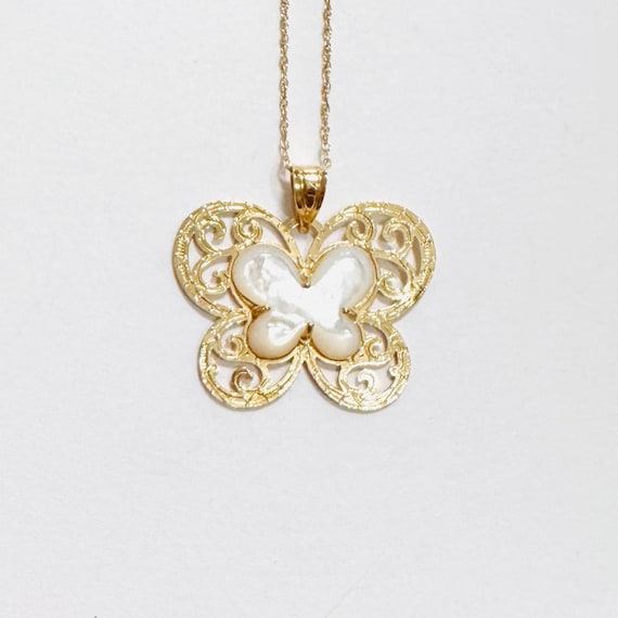Estate Michael Anthony Solid 10k Yellow Gold Moth… - image 1