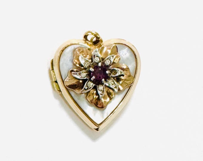 Vintage Mid-century 1960s Natural Maroon Tourmaline Rhinestone Mother ...
