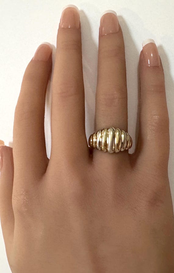 Estate Michael Anthony Solid 10k Two-Tone Yellow … - image 5