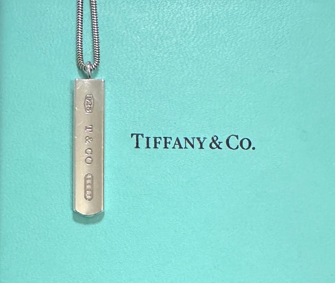 Tiffany & Co. 1837 バーネックレス シルバー Authenticated Tiffany & Co. 1837 Bar Solid 925 Sterling Silver
