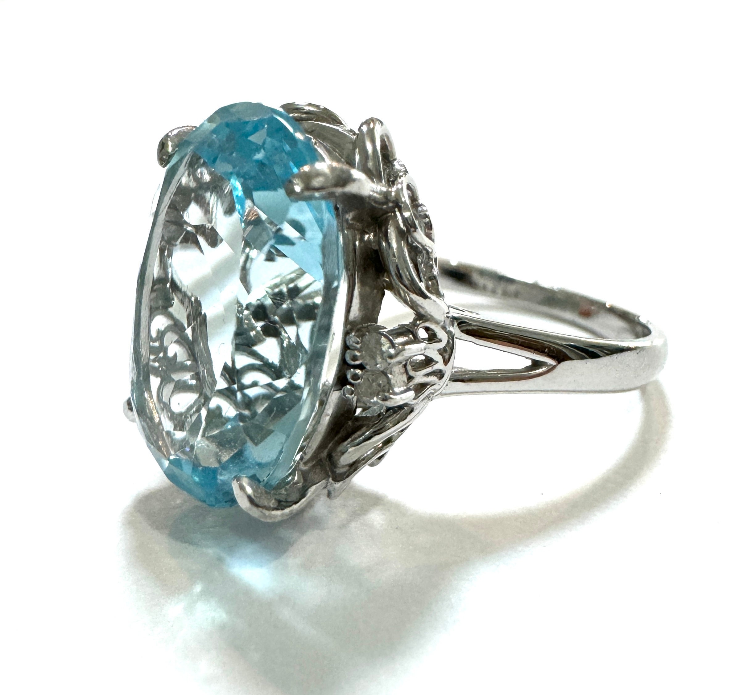 スーパーセール 半額タイムセール 10ct Estate Large & Diamond Natural Platinum PT900 Solid プラチナ