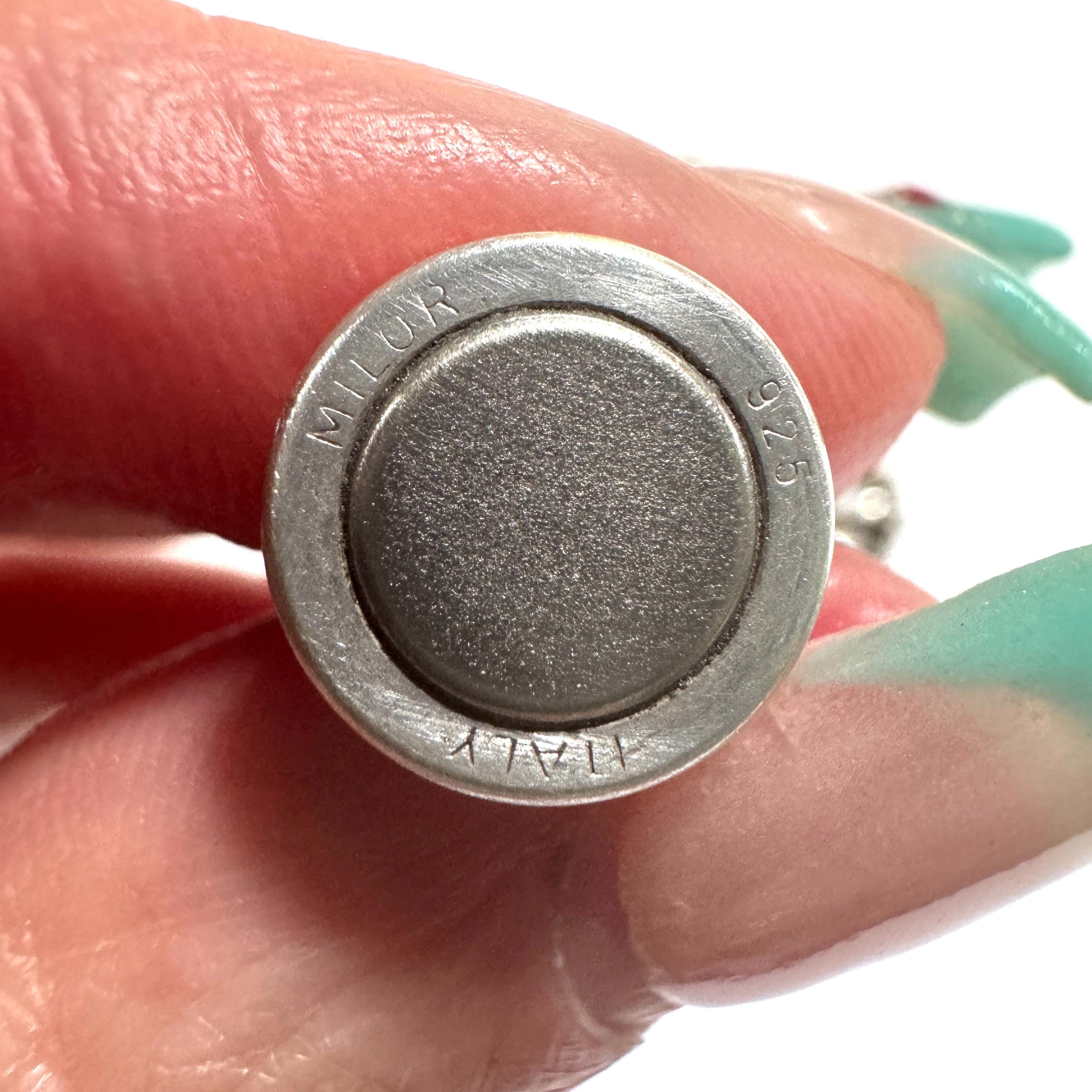 Vintage 1990s Milor Italian Solid 925 Sterling Silver Unique