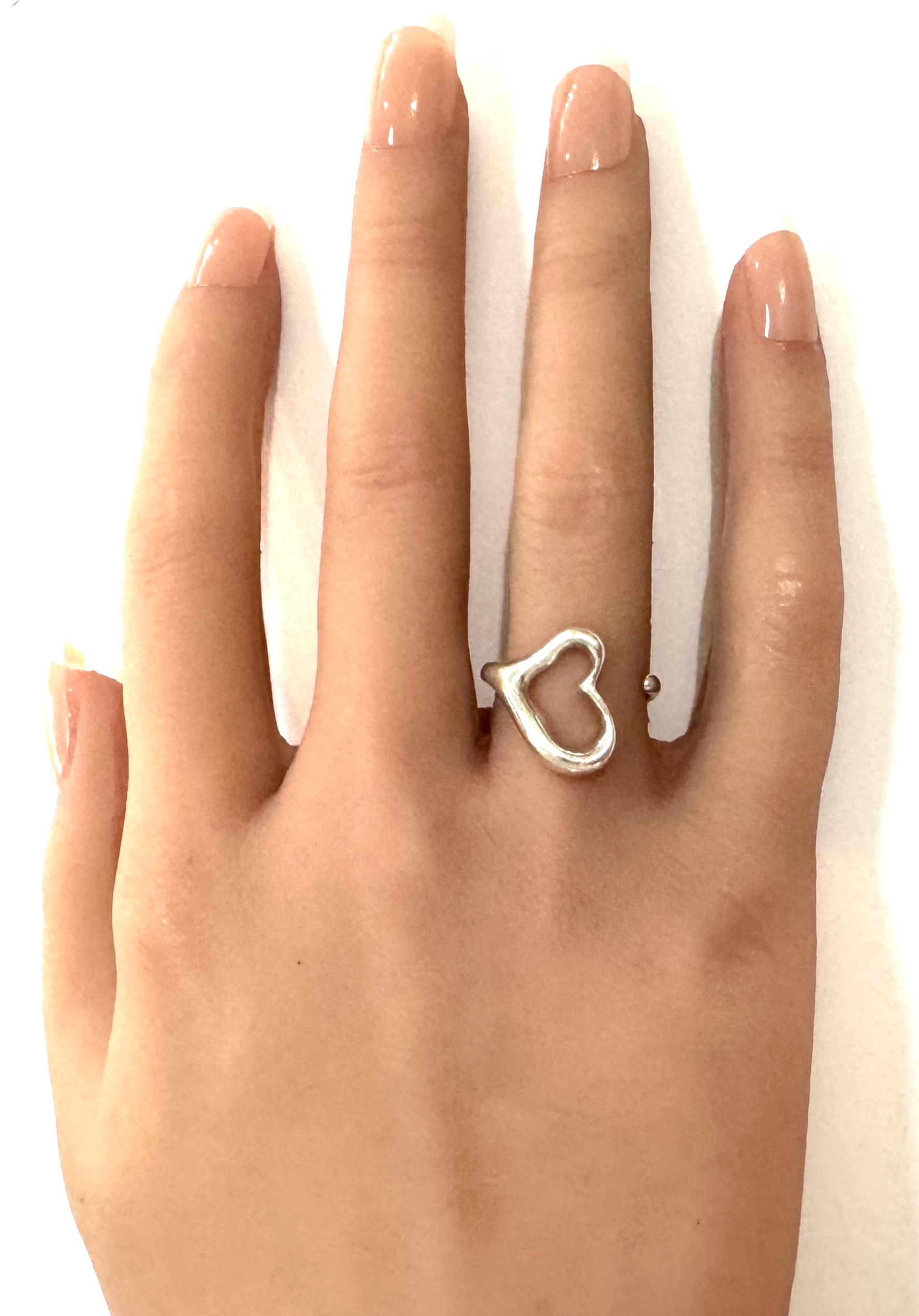 Authenticated Tiffany & Co. Elsa Peretti Open Heart Wrap Ring