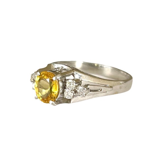 Vintage Natural Canary Yellow Sapphire Solid PT90… - image 1