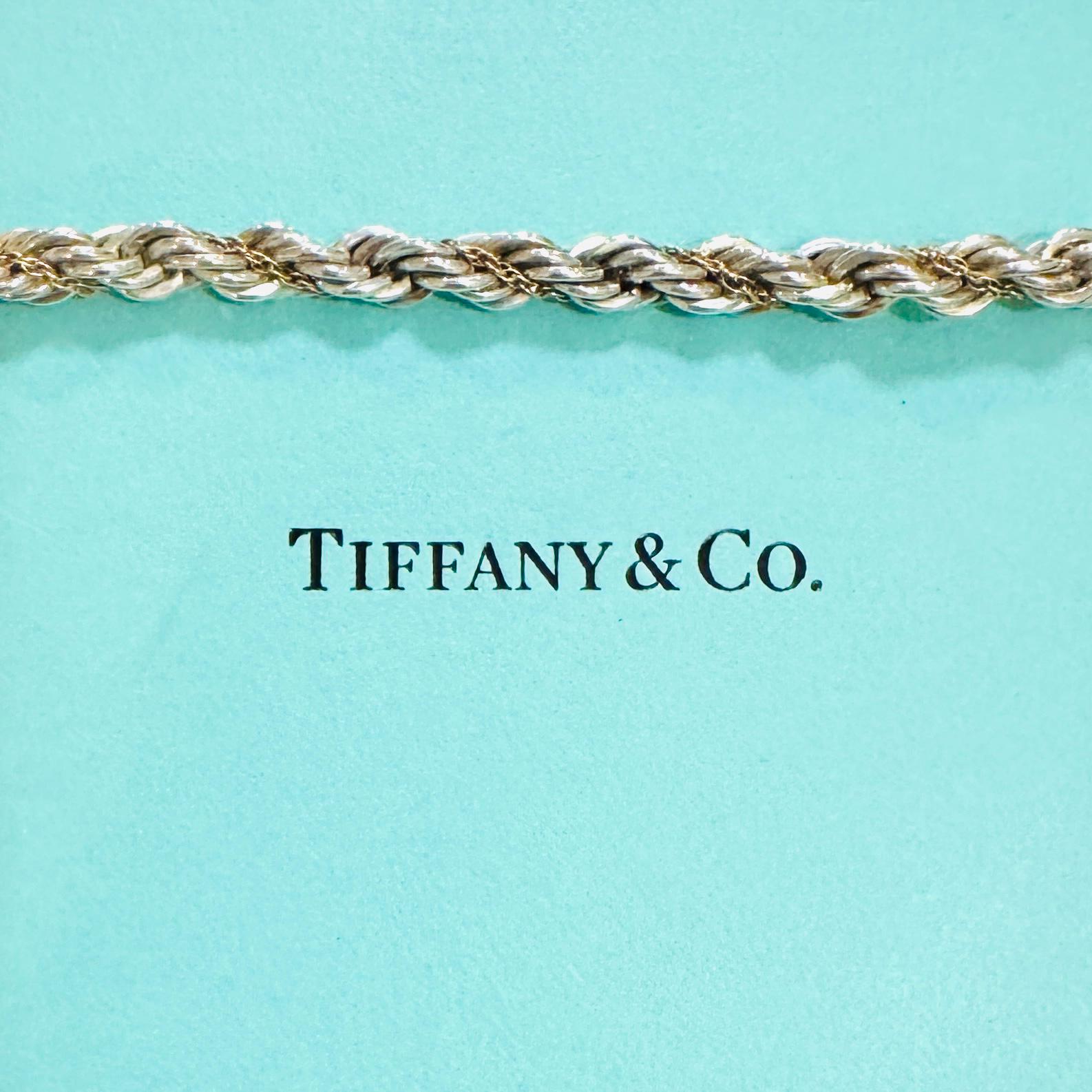 Retired Tiffany & Co. Solid 18k Yellow Gold 925 Sterling Silver