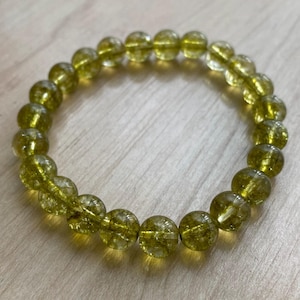Peridot Bracelet - 8mm - Gemstone Bracelet | Crystal Bracelet | Healing Bracelet | Birthstone Bracelet | August Birthstone Jewelry