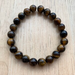 Tiger&#39;s Eye Bracelet - 8mm - Gemstone Bracelet | Crystal Bracelet | Healing Bracelet | Gemstone Jewelry | Healing Crystal | Protection Stone