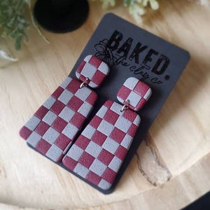 Checker Print Polymer Clay Earrings | Lightweight + Hypoallergenic