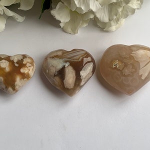 Flower Agate Hearts