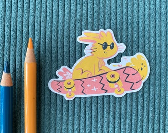 Skating Rabbit Sticker