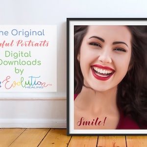 Smiling Woman Print, Original Joyful Portrait 105, Printable Digital Download, Happiness Art, Prints, Large Poster, Photo-realistic Wall Art