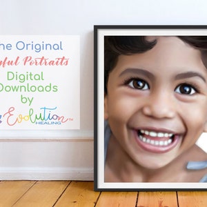 Smiling Girl Print, Original Joyful Portrait 109b, Printable Digital Download, Happiness Art, Prints, Large Poster, Photo-realistic Wall Art