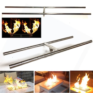 EasyFirePits Lifetime Warranted Marine Grade 316 Stainless Steel DIY Outdoor Gas Fire Pit Dual Linear H-Burner