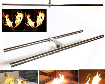 EasyFirePits Lifetime Warranted Marine Grade 316 Stainless Steel DIY Outdoor Gas Fire Pit Dual Linear H-Burner