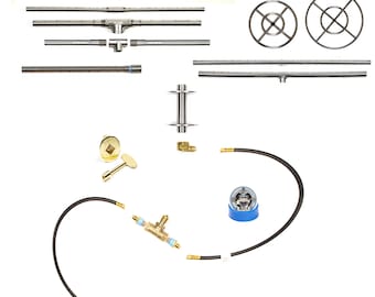 ITCK+ Universal Propane In-Table Deluxe Fire Pit Kit - Incluye Burner Choice, Kit de montaje del quemador, Regulador de LP, Mangueras de gas y Válvula de llave
