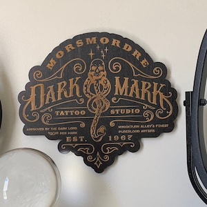 Magical tattoo sign | 11&quot; x 8.25&quot; | Dark tattoo | Spell sign | Fantasy tattoo store | Wizards, Witches, Supernaturals