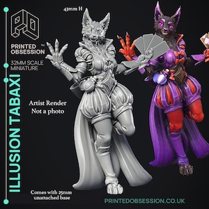 Tabaxi Illusionist | Were Folk | Printed Obsession | DnD and tabletop gaming miniatures | Fantasy Gaming | TTRPG