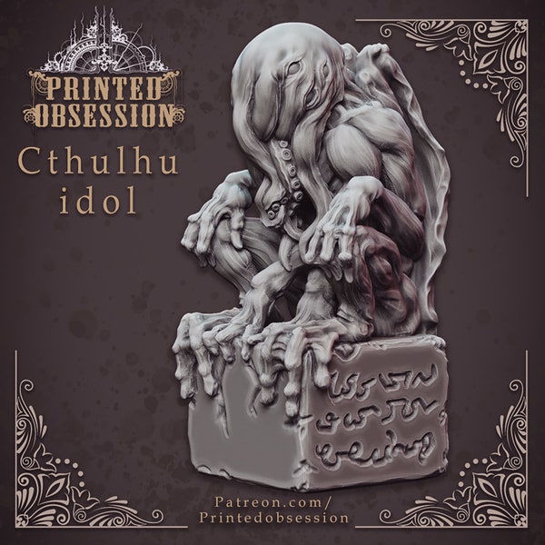 Cthulhu | Cthulhu Idol | Elder God | Ancient One | Printed Obsession | D&D | Fantasy Miniature | RPG |Tabletop Gaming