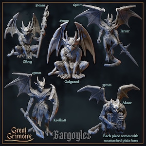 Gargoyles | Great Grimoire | Cursed in Stone | Tabletop Gaming Miniatures | Halloween Miniature | Spooky