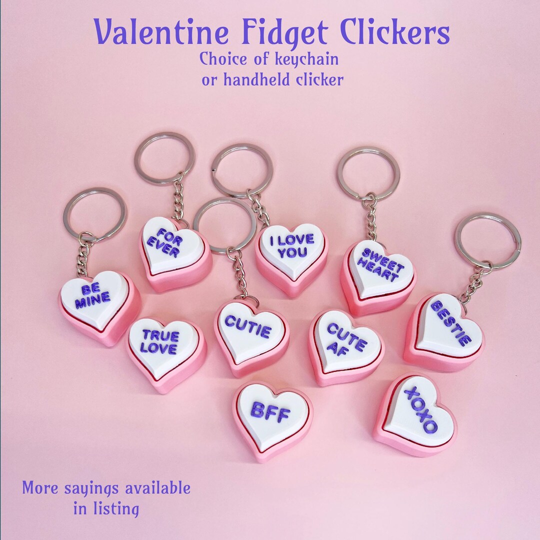 Valentine Heart Clickers | Fidget Clickers | Keychain Clickers ...