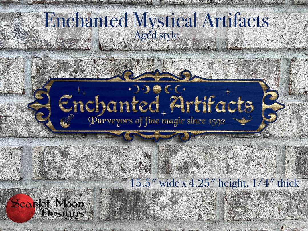 Enchanted Artifacts Sign | Magical Sign | Arcane Arts | Mystical | Fine ...