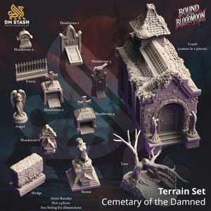 Cemetery of the Damned | Props | Terrain | DM Stash | D&D 5e | Halloween | Unpainted | Tabletop Gaming Miniatures | Fantasy Gaming