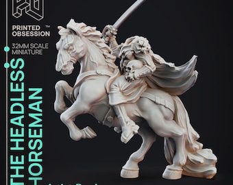 Headless Horseman Miniature | Printed Obsession | Halloween Mini | Great for RPG | Tabletop Miniatures | 3d Printed Mini